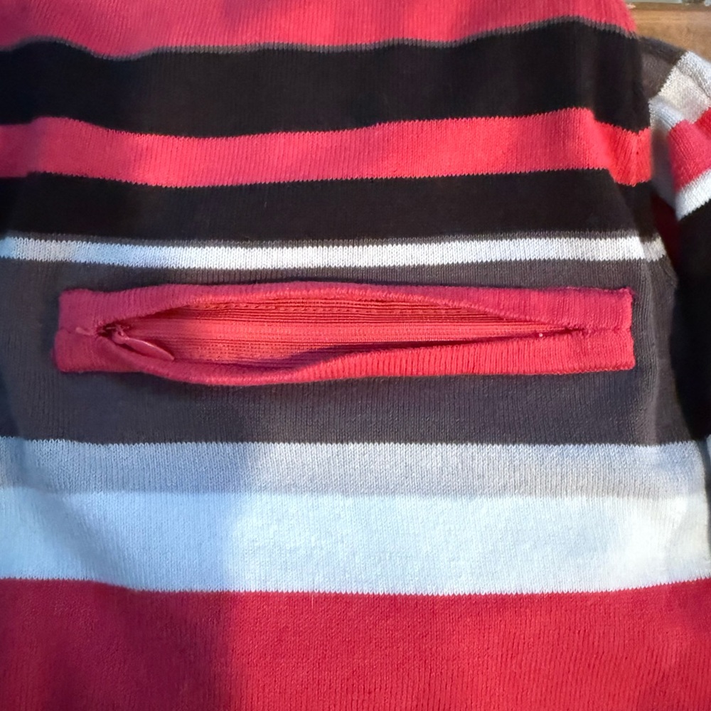 Romeo & Juliet Couture Striped Knit Mini Dress Red Black Beige Size S NWOT - Picture 5 of 7